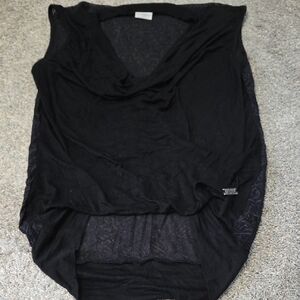 Harley-Davidson Black Sleeveless Draped Cowl Neck Tank